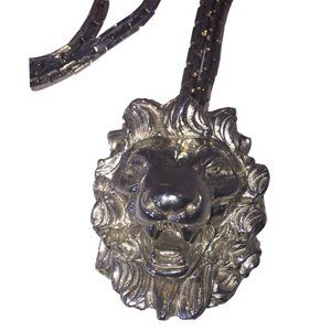 Judith Leiber Silver Plated Lion Necklace Pin